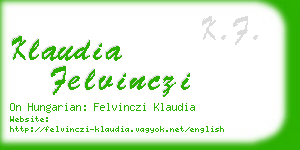 klaudia felvinczi business card